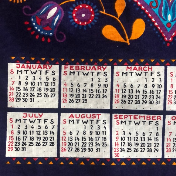 Vintage 1973 ~ W Germany Fabric Wall Calendar - Picture 4 of 8